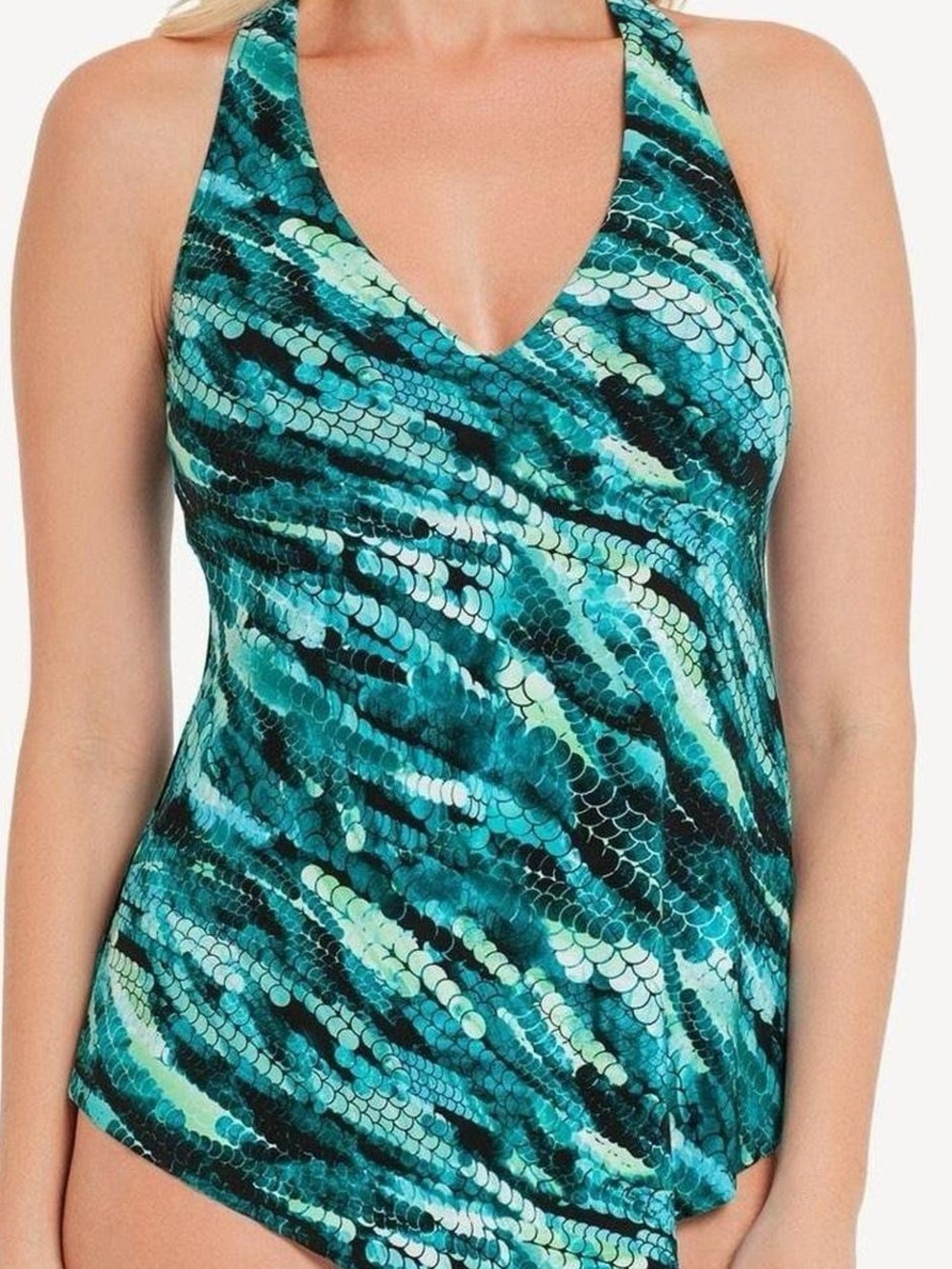 Magicsuit Aquarius Taylor Tankini Top Size 8 Teal Blue Swim Luxury Beach Summer